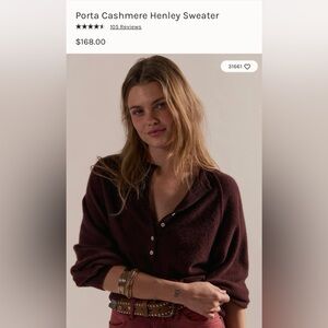 Free People Porta Cashmere Henley Sweater